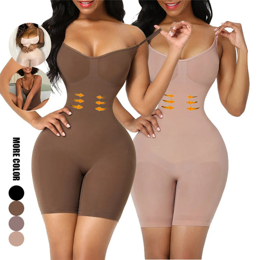 Tummy Control Bodysuit Mid Thigh Body Shaper Shorts for a Lifted Look
